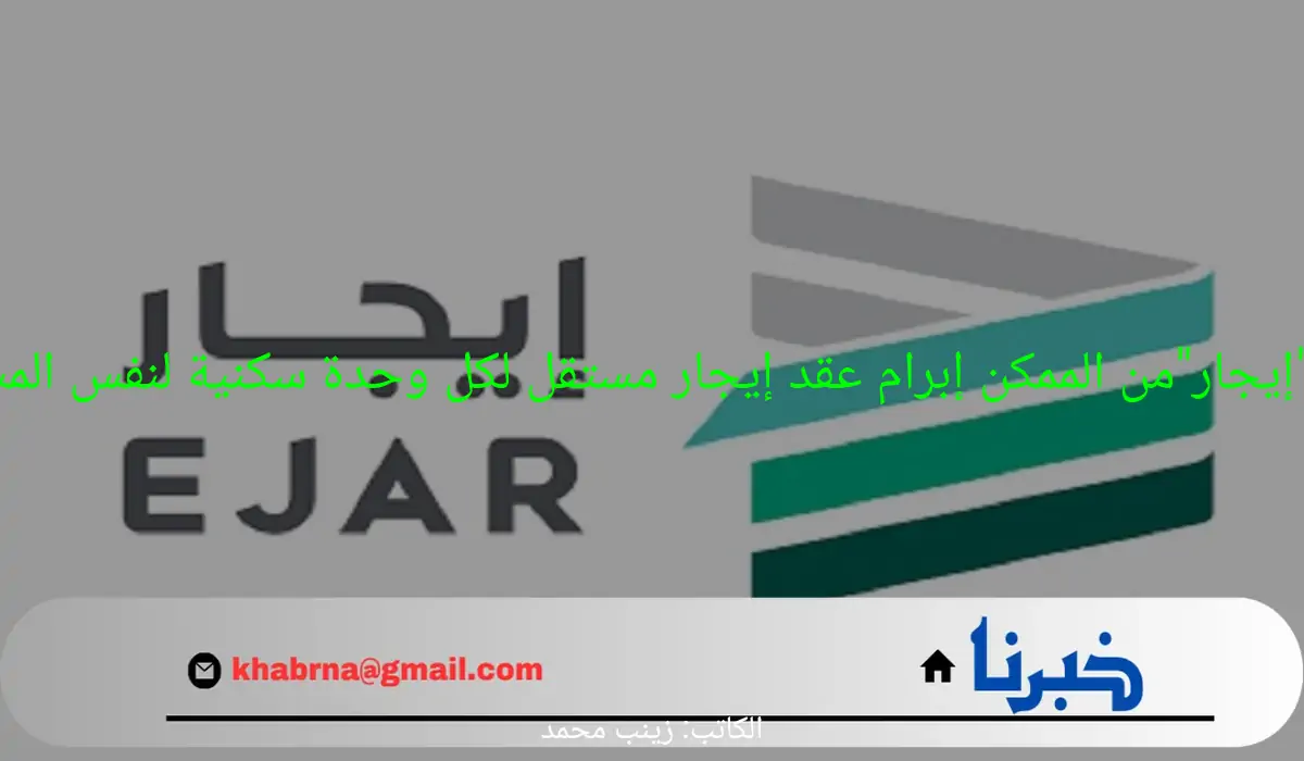 عاجل "إيجار"من الممكن إبرام عقد إيجار مستقل لكل وحدة سكنية لنفس المستأجر