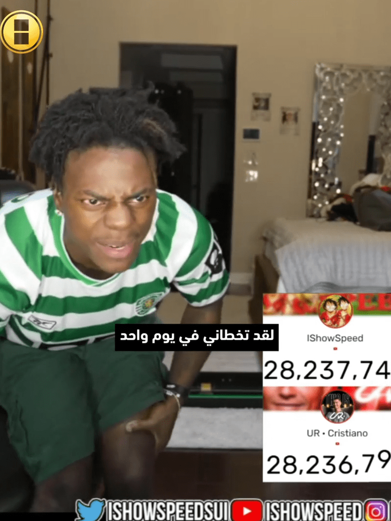 سبيد يفقد أعصابه على البث المباشر بعدما تخطاه رونالدو في عدد المشتركين على اليوتيوب!