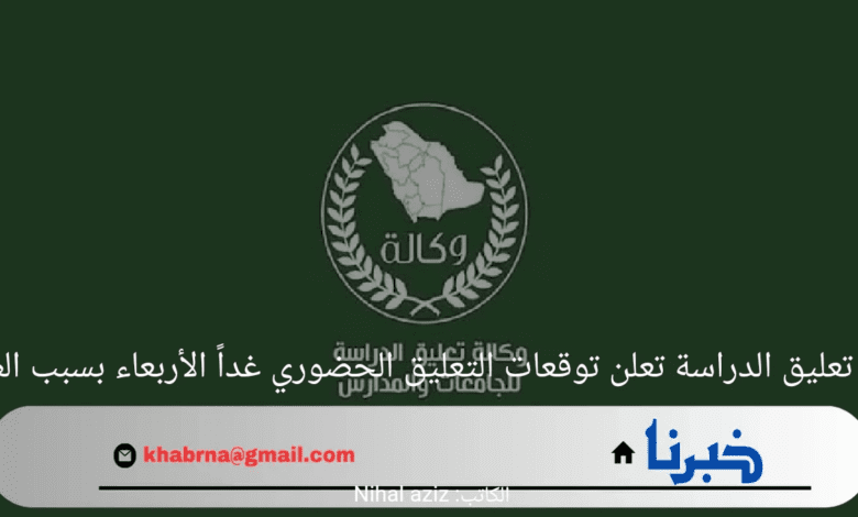 وكالة تعليق الدراسة تعلن توقعات التعليق الحضوري غداً الأربعاء بسبب الطقس