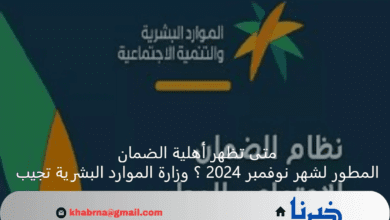 متى تظهر أهلية الضمان المطور لشهر نوفمبر 2024 ؟ وزارة الموارد البشرية تجيب