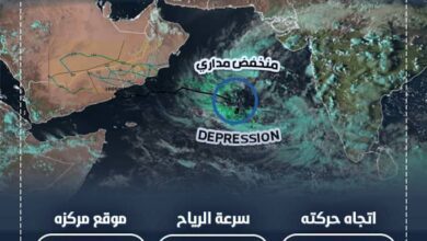 مركز التنبؤات الجوية يكشف آخر مستجدات الحالة المدارية في بحر العرب