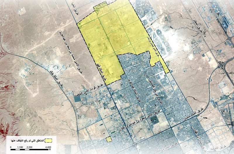 رفع الإيقاف عن 50 مليون متر مربع من أراضي شمال الرياض